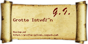Grotte István névjegykártya